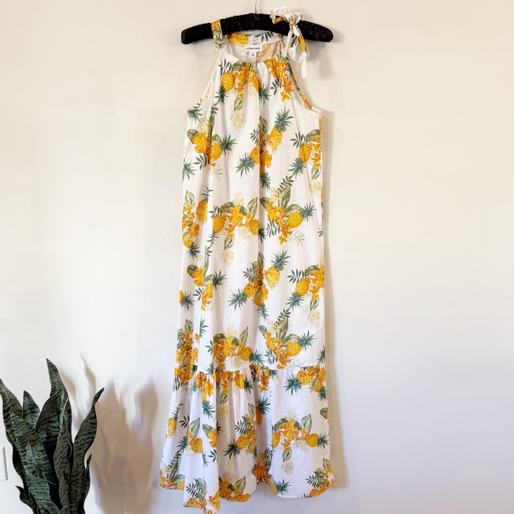 Floral Maxi Dress in Yellow and White
